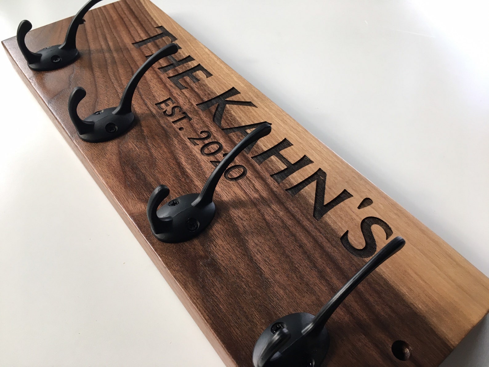 Custom Coat Rack Personalized Engraved Wood Wall Mount Etsy