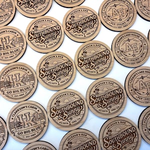 Custom Wood Coasters – Personalized Logo - Engraved Set for Corporate & Employee Gifts in Bulk image 18