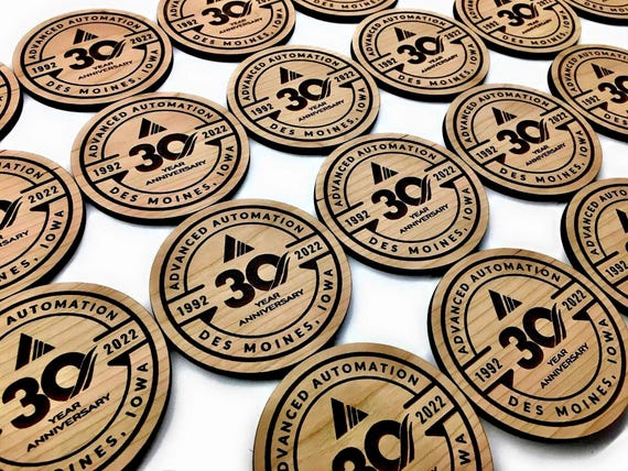 Custom Wood Coasters – Personalized Logo - Engraved Set for Corporate & Employee Gifts in Bulk