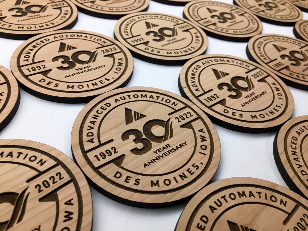 Custom Coasters Bulk Set Business Logo Engraved Gift Corporate Company