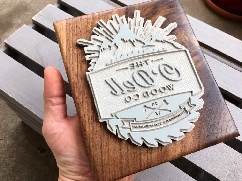 Large Custom Stamp - Rubber Stamp Logo for Bag or Box - Made in USA on American Hardwood