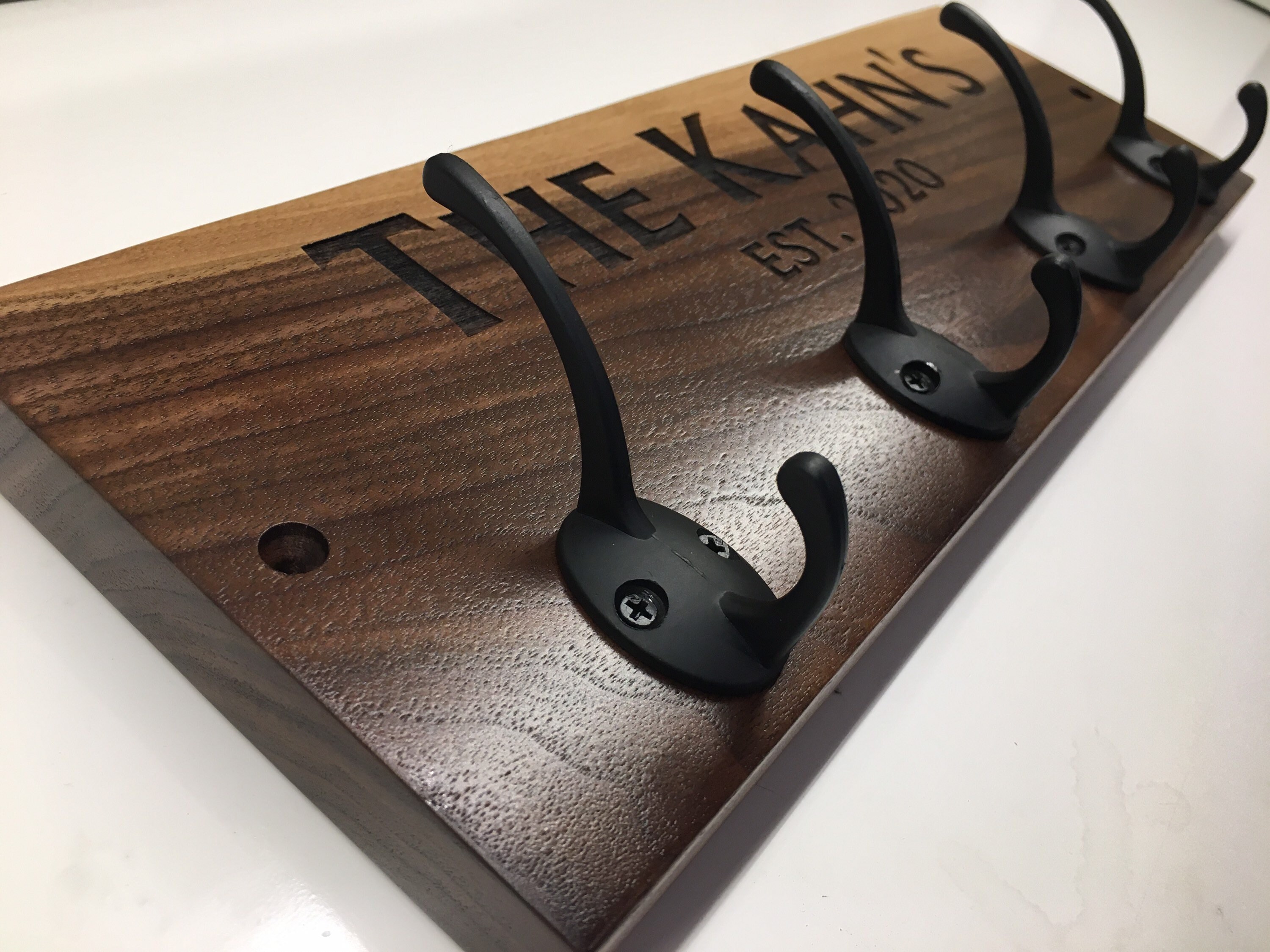 Custom Coat Rack Personalized Engraved Wood Wall Mount Etsy