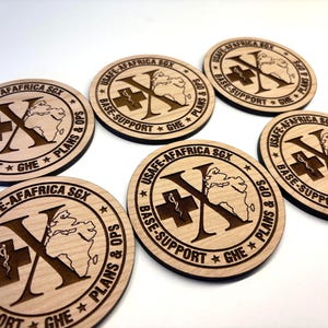 Custom Wood Coasters – Personalized Logo - Engraved Set for Corporate & Employee Gifts in Bulk image 9