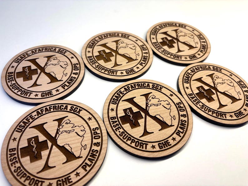 Custom Wood Coasters – Personalized Logo - Engraved Set for Corporate & Employee Gifts in Bulk image 9