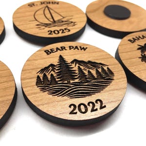 Custom Engraved Wood Magnets: Personalized Wedding Favors & Logo Gifts