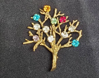 Vintage Sterling Tree Brooch, Gold Vermeil, Sterling Brooch with Gold Wash, Gift Idea for Her, Nature Pin, Tree Lover Gift
