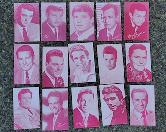 Vintage Hollywood Male Movie Star Post Cards, Photo Cards from 1950s 60s, Arcade Cards, Mid Century, Frameable Ephemera, Old Photographs