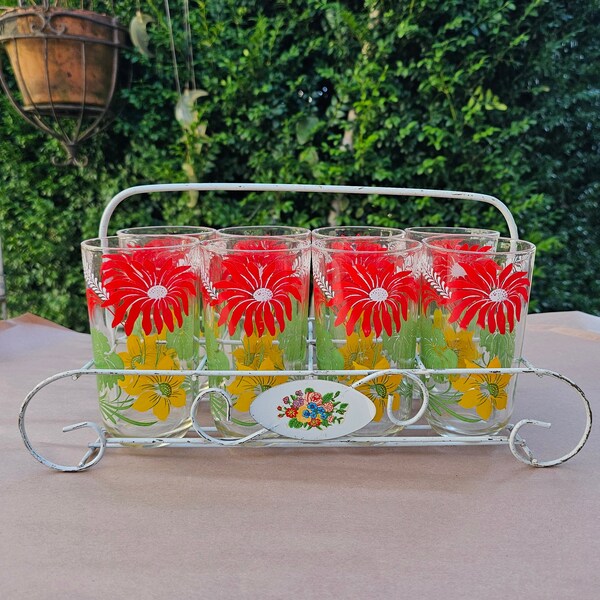 Vintage Drink Glass Carrier Etsy