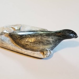Vintage Inuit, Stone Carving Seal, Walrus, Canadian Inuit Art, Artic Wildlife, Animal Carving, Stone Carving, Eskimo, Joshua Sheeg Artist,