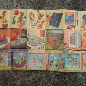 Vintage Childrens Illustrated, Fold Out Books, Collectible Panoramic Books, Lets Eat Lets Play, and Merry Go Round Book, Illustrated Books image 3