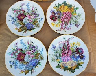 Vintage Serving Plates, St Martin Limoges Tea Party Dishes, Floral Plates, Fine China Serving,  Set of 7 Dessert Dinner Bread Plates, France