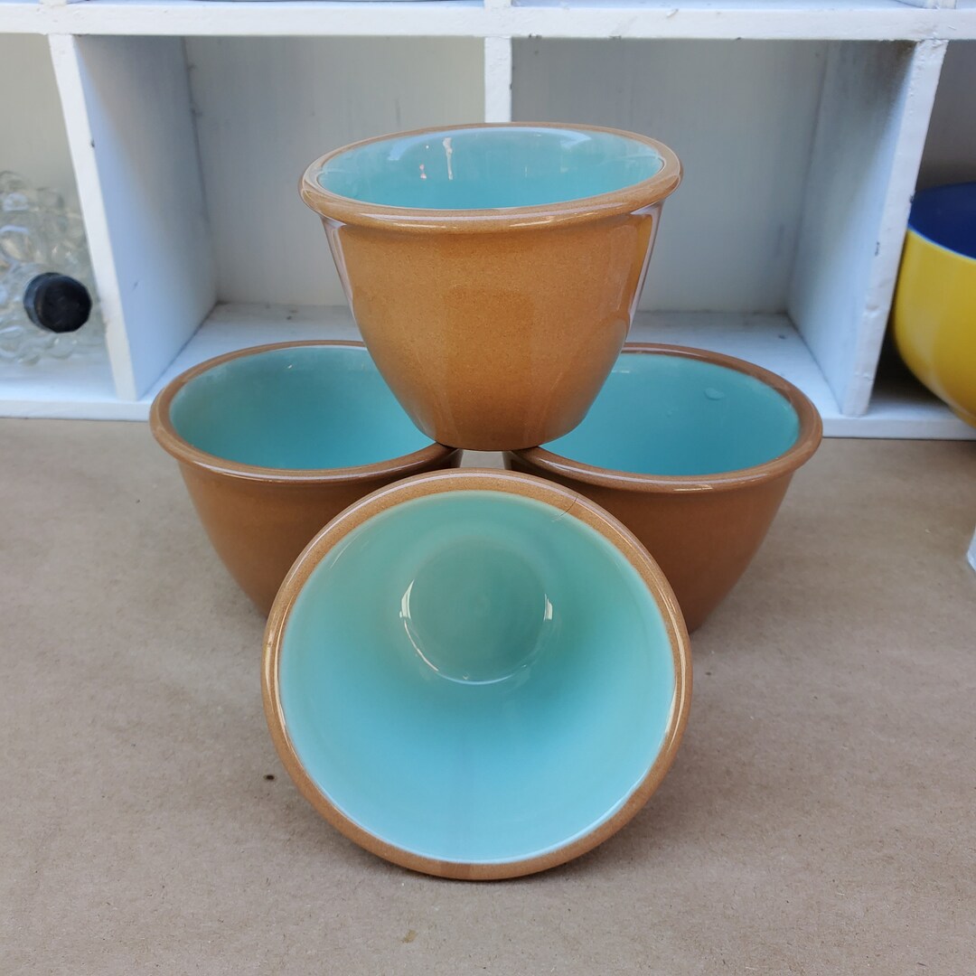 Chateau Buffet Stacking Bowls, Small Bowls, Retro Kitchen, Turquoise Brown, Custard Bowls