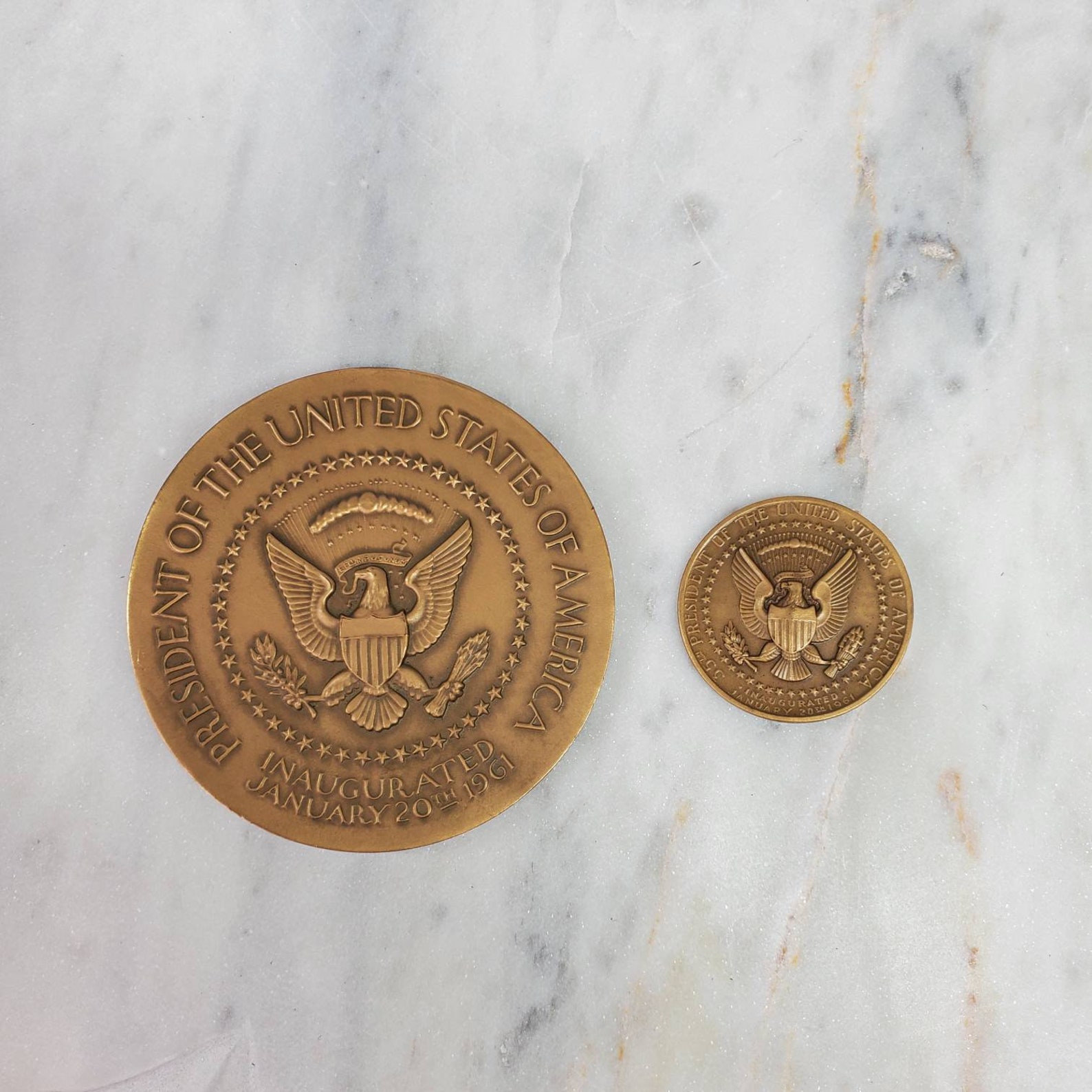 John Fitzgerald Kennedy Bronze Coins 1961 Medallion Coin US Etsy