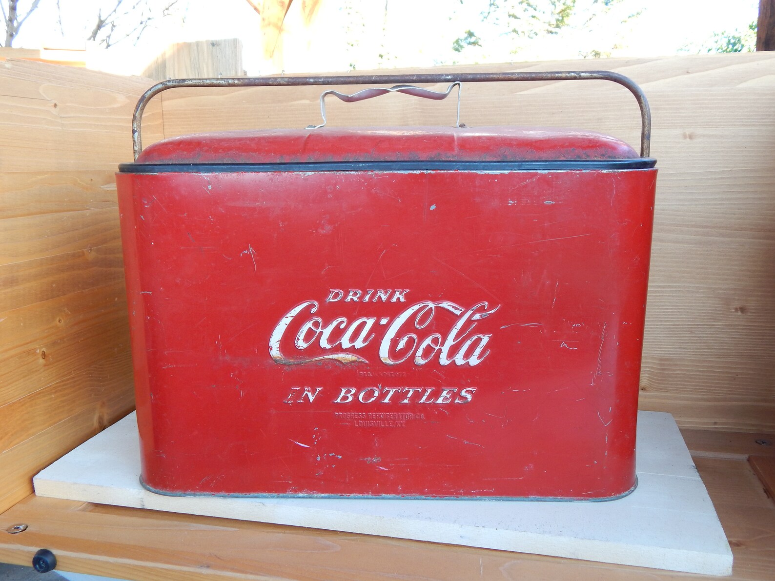 Vintage Coca Cola Cooler Red Metal Coke Cooler Louisville Etsy