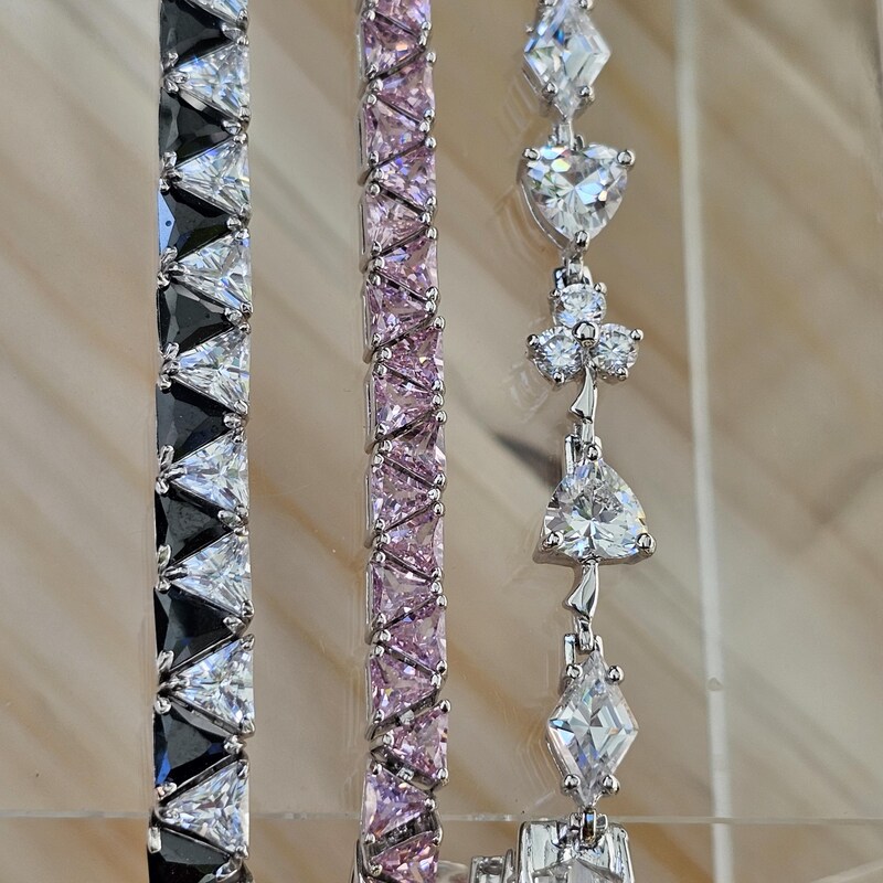 Trillion Diamond Brown Bead Bracelet main image 0