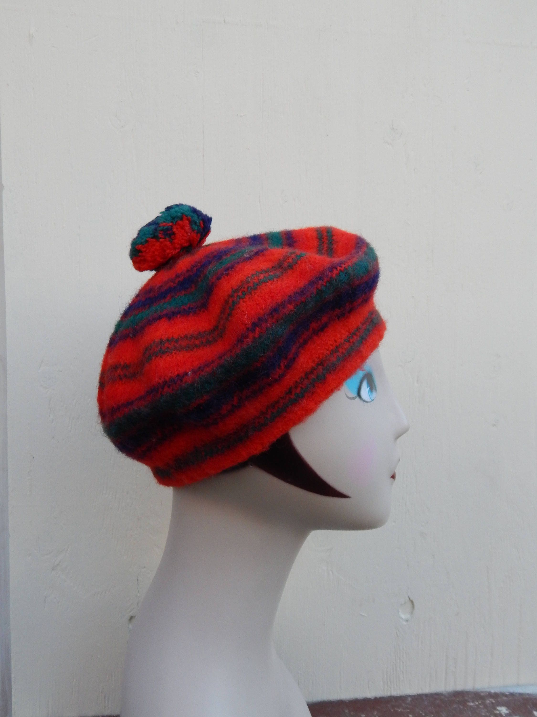 scottish golf hat with pom pom