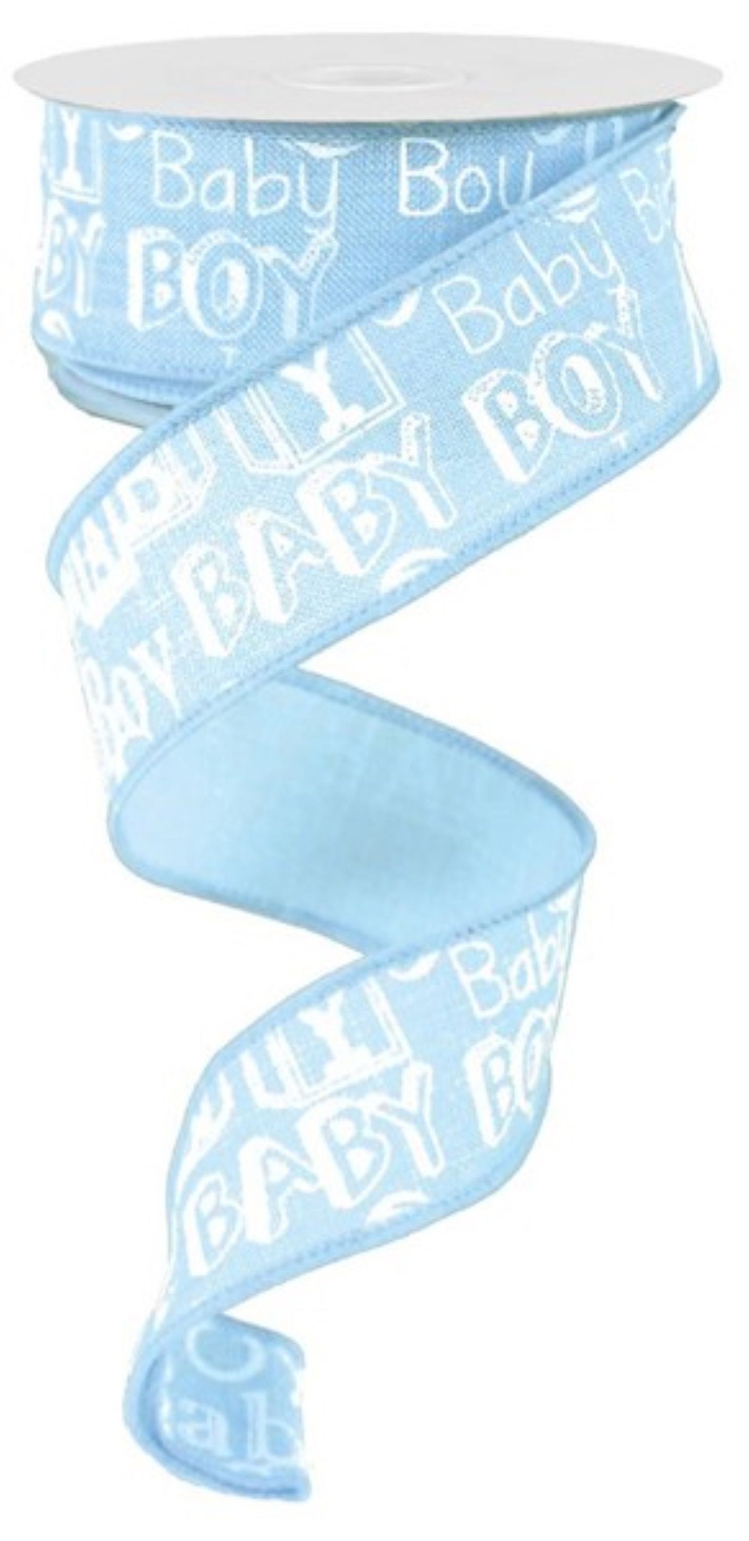 Blue Baby Boy Ribbon Wired Ribbon Wreath Supplies Baby Boy Etsy