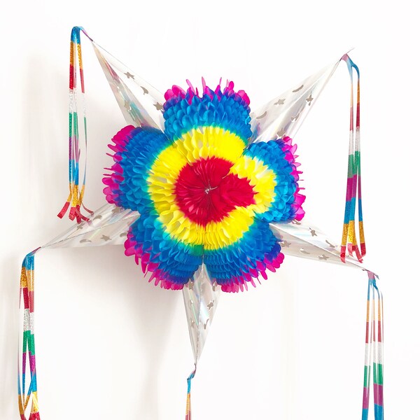 Mexican Piñata, foldable and reusable  star piñata, Mexican fiesta supplies, taco party supplies, cinco de Mayo, cactus decor MEDIUM SIZE