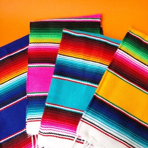 Mexican serape placemats, set of 4. Southwestern table topper, Fiesta centerpiece decorations, Llama Fiesta supplies, Set of placemats image 2