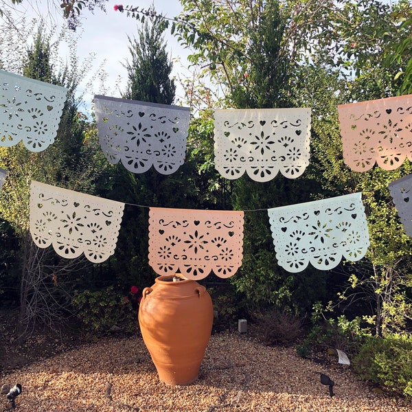Papel Picado Banner: Handmade Mexican Fiesta Garland, Floral Lace Design