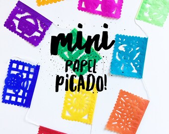 for Birthday papel picado mini banners with dowels like inspiration photo Custom long flags 14 pieces