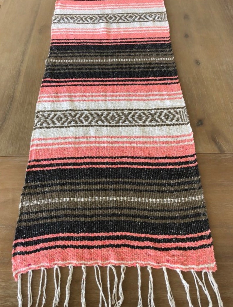 Mexican Blanket Table Runner Falsa Yoga Mat Boho Chic Decor Etsy