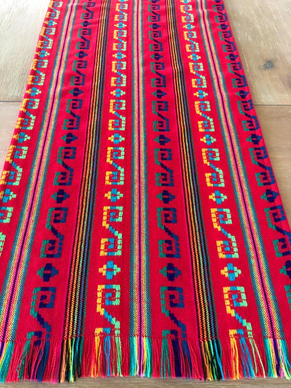 Fiesta Decoration Mexican Tablecloth Runner Or Napkins Rainbow