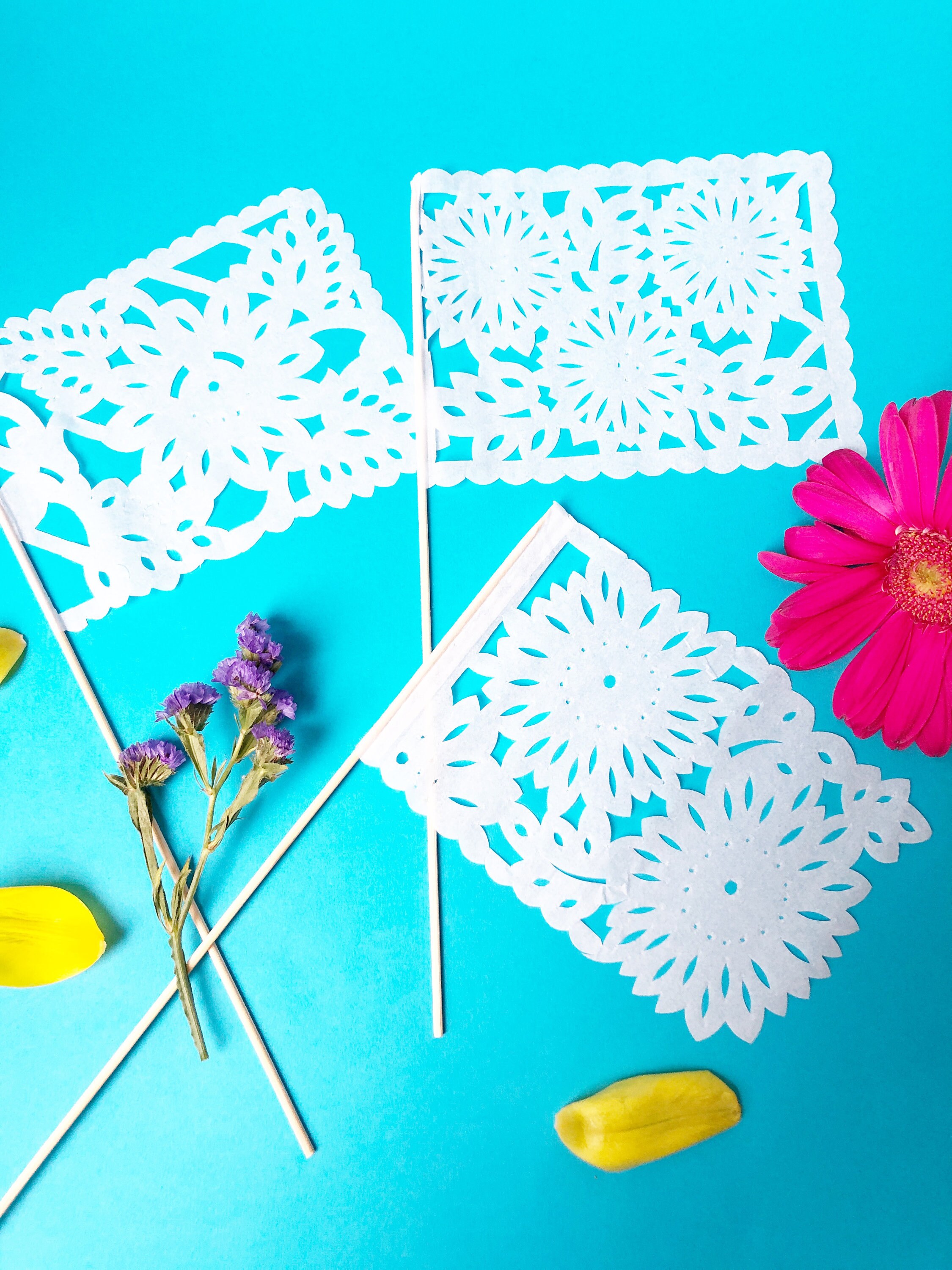 Mexican Paper Flowers and Talavera Pottery by Elizabeth Rose