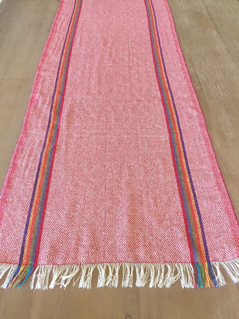 Rustic Table Runner Mexican Red Jerga Style Boho Chic - Etsy