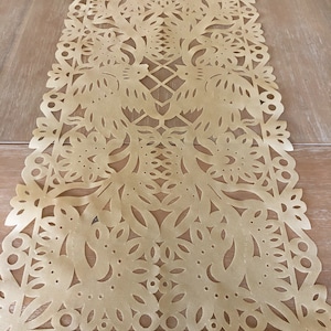 Chemin de table bohème, tissu synthétique beige, décoration de fête fiesta mexicaine, articles de fête, douche nuptiale, chemin de table de mariage rustique