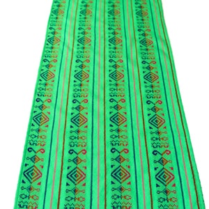 Mexican table runner, 72” lime green, Bohemian chic decor, colorful serape, Southwestern table decor, boho chic rebozo, Mexican festa decor