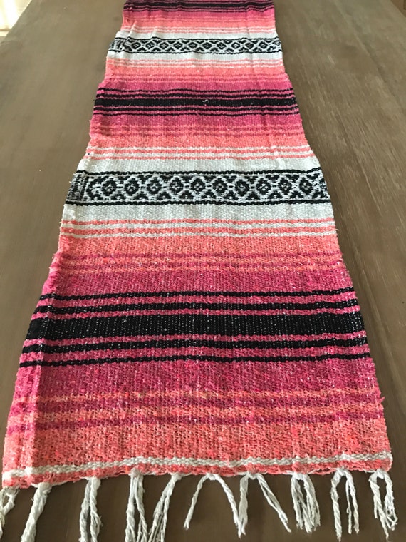 Mexican blanket runner, falsa blanket, Easter , boho chic decor, rustic wedding, tribal party, Llama party decorations, Southwestern wedding Il_570xn
