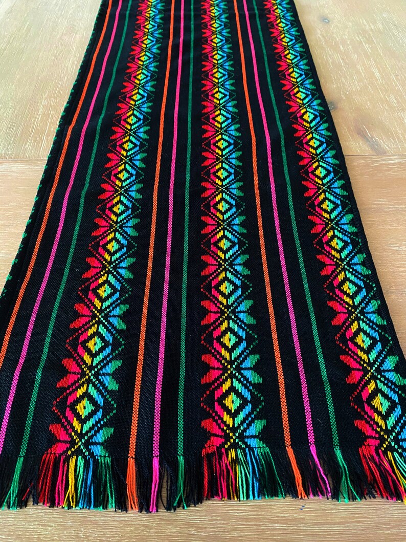 Fiesta Theme Mexican Table Runner Rainbow Black Placemats Etsy
