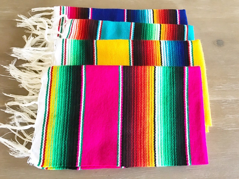 Mexican serape placemats, set of 4. Southwestern table topper, Fiesta centerpiece decorations, Llama Fiesta supplies, Set of placemats image 3
