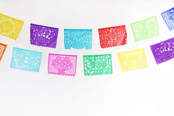 Pastel Papel Picado Banner for Parties, Neutral/Pastel Party Decorations - Perfe