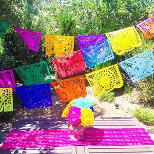 Mexican papel picado banner, day of the dead paper garland, fiesta party supplies, bunting decorations, colorful traditional MEDIUM banner
