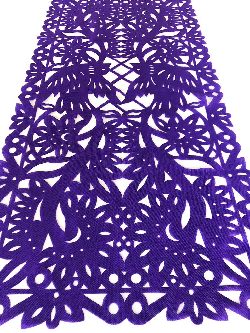 Cinco de Mayo Papel picado table runner purple synthetic