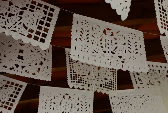 Pastel Papel Picado Banner for Parties, Neutral/Pastel Party Decorations - Perfe