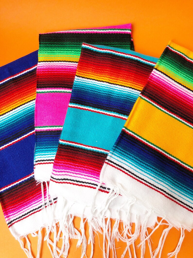 Mexican serape placemats, set of 4. Southwestern table topper, Fiesta centerpiece decorations, Llama Fiesta supplies, Set of placemats image 2