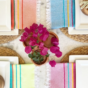 Mexican napkins, set of 4, Mexican dinner napkins, Mexican dish towels, cotton tea towels, cotton hand towels, artisan gift set, gifts