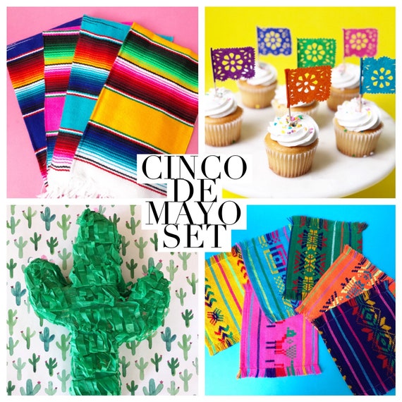 Cinco De Mayo Set Mexican Fiesta Decorations, Mexican Blanket