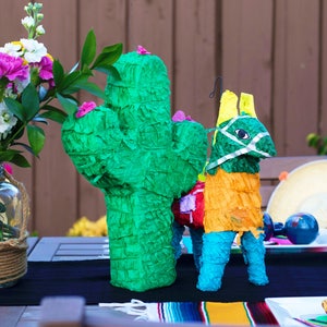 Cactus Piñata, Mexican fiesta supplies, bohemian party supplies, cactus party decor, boho chic decor, girls party decorations, desert party image 1