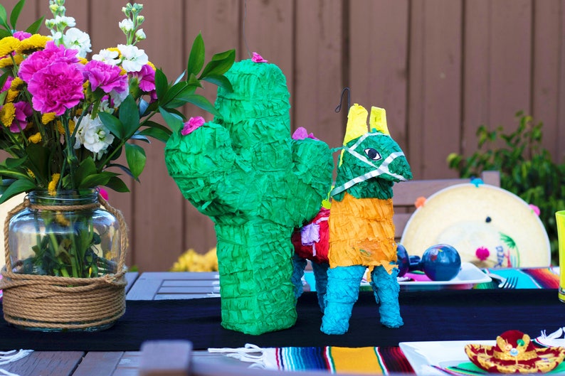 Cactus Piñata, Mexican fiesta supplies, bohemian party supplies, cactus party decor, boho chic decor, girls party decorations, desert party image 1