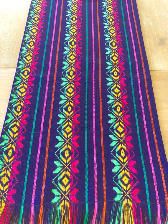 Mexican table runner, tablecloth or napkins. Purple Boho chic decor, Tribal Serape fabric, Southwestern table decor, Mexican fiesta supplies Il_570xn