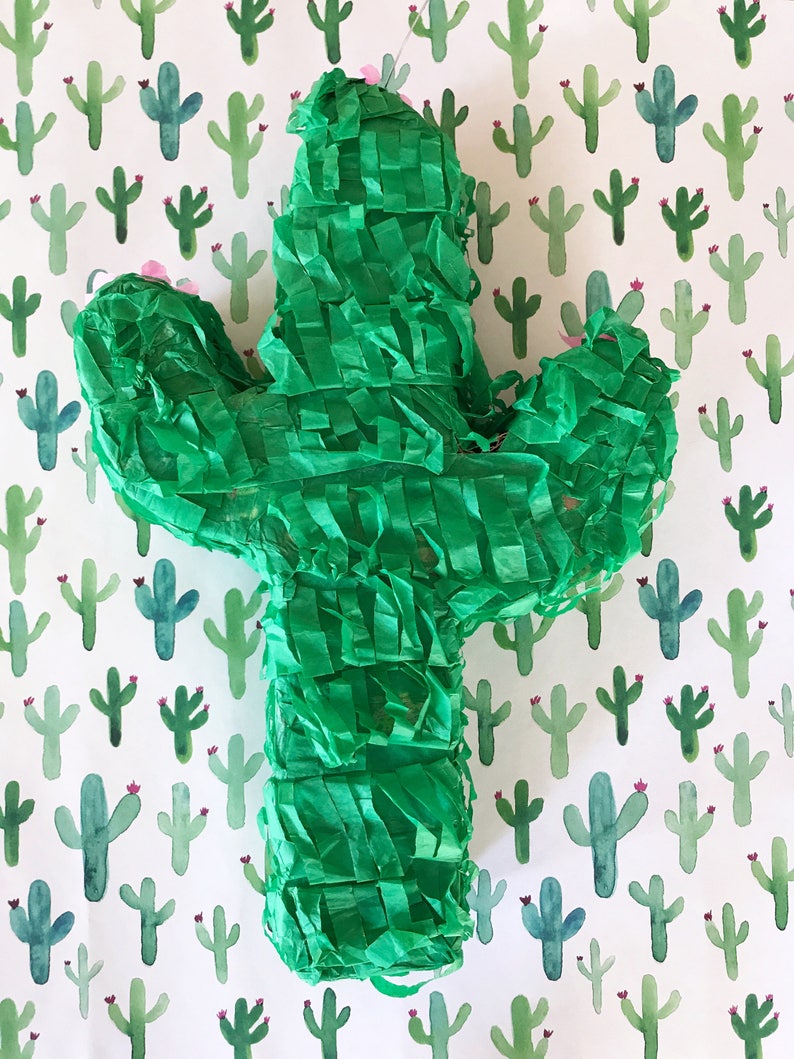 Cactus Piñata, Mexican fiesta supplies, bohemian party supplies, cactus party decor, boho chic decor, girls party decorations, desert party image 3