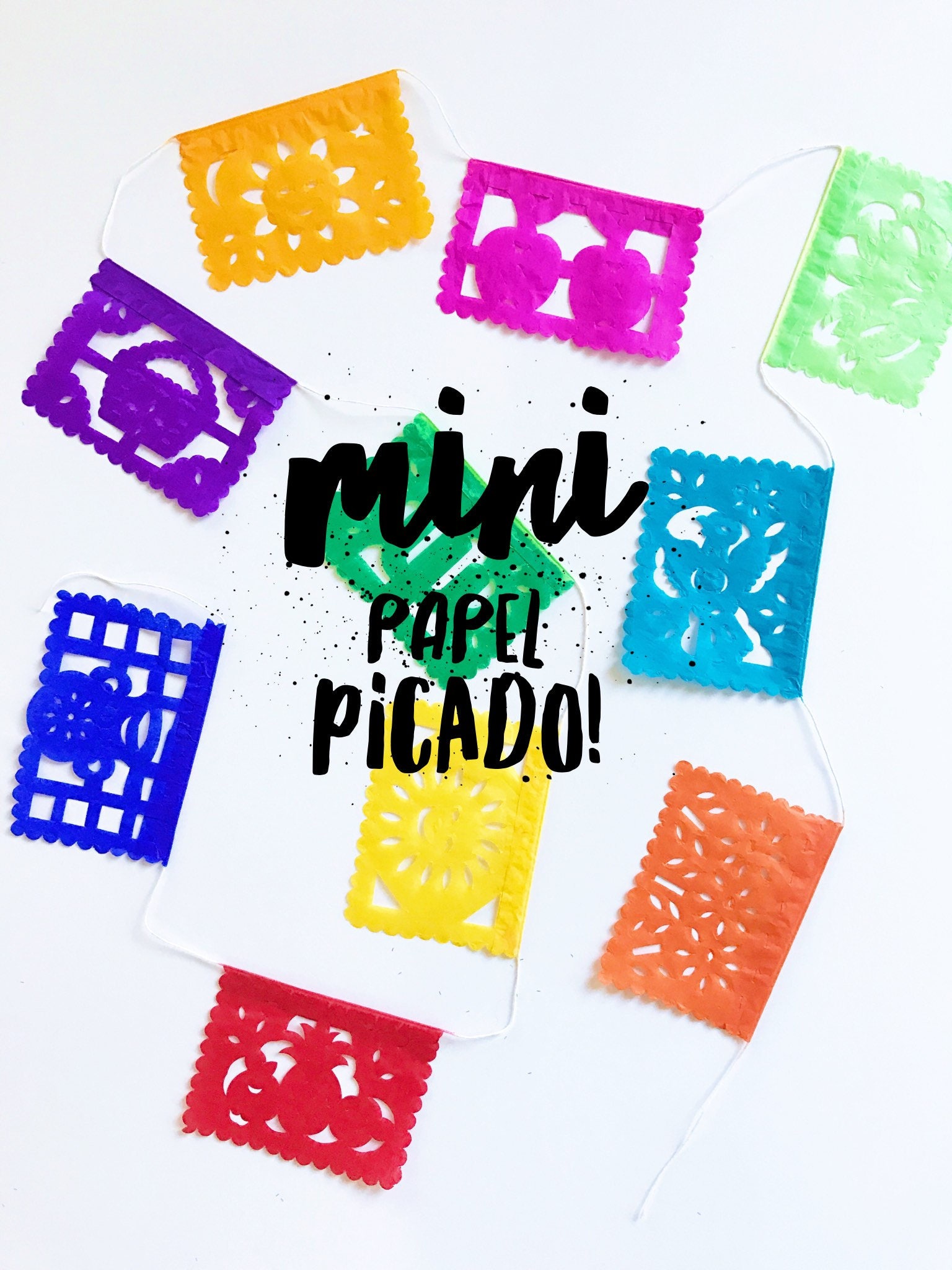 Small Paper Picado Banner- Multicolor