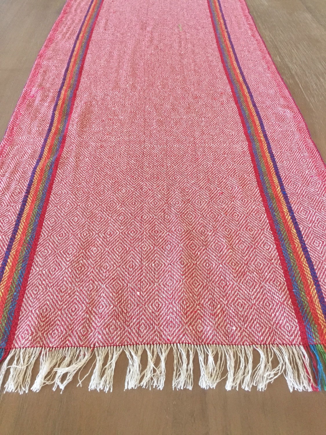 Rustic Table Runner Mexican Red Jerga Style Boho Chic - Etsy