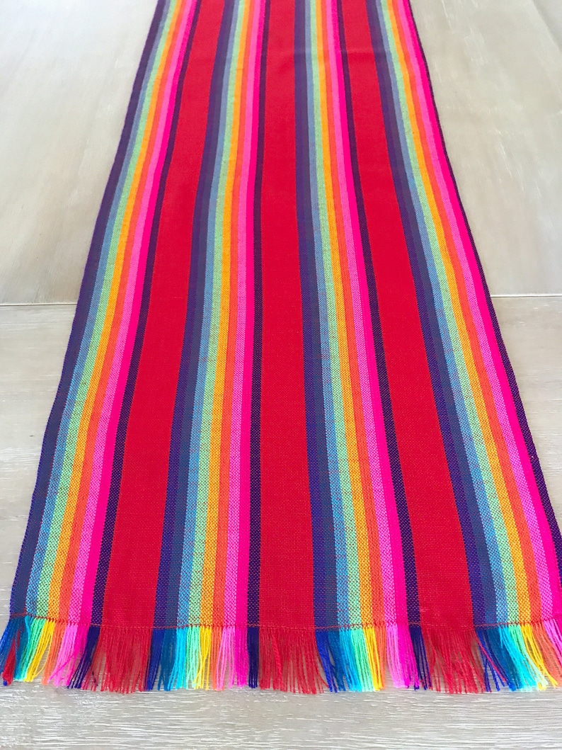 Mexican Table Runner Tablecloth or Napkins. Striped Bright Etsy