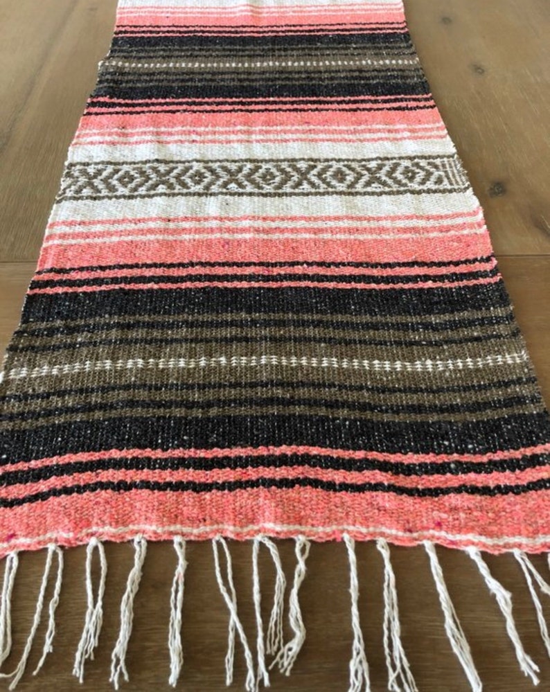 Mexican Blanket Table Runner Falsa Yoga Mat Boho Chic Decor Etsy