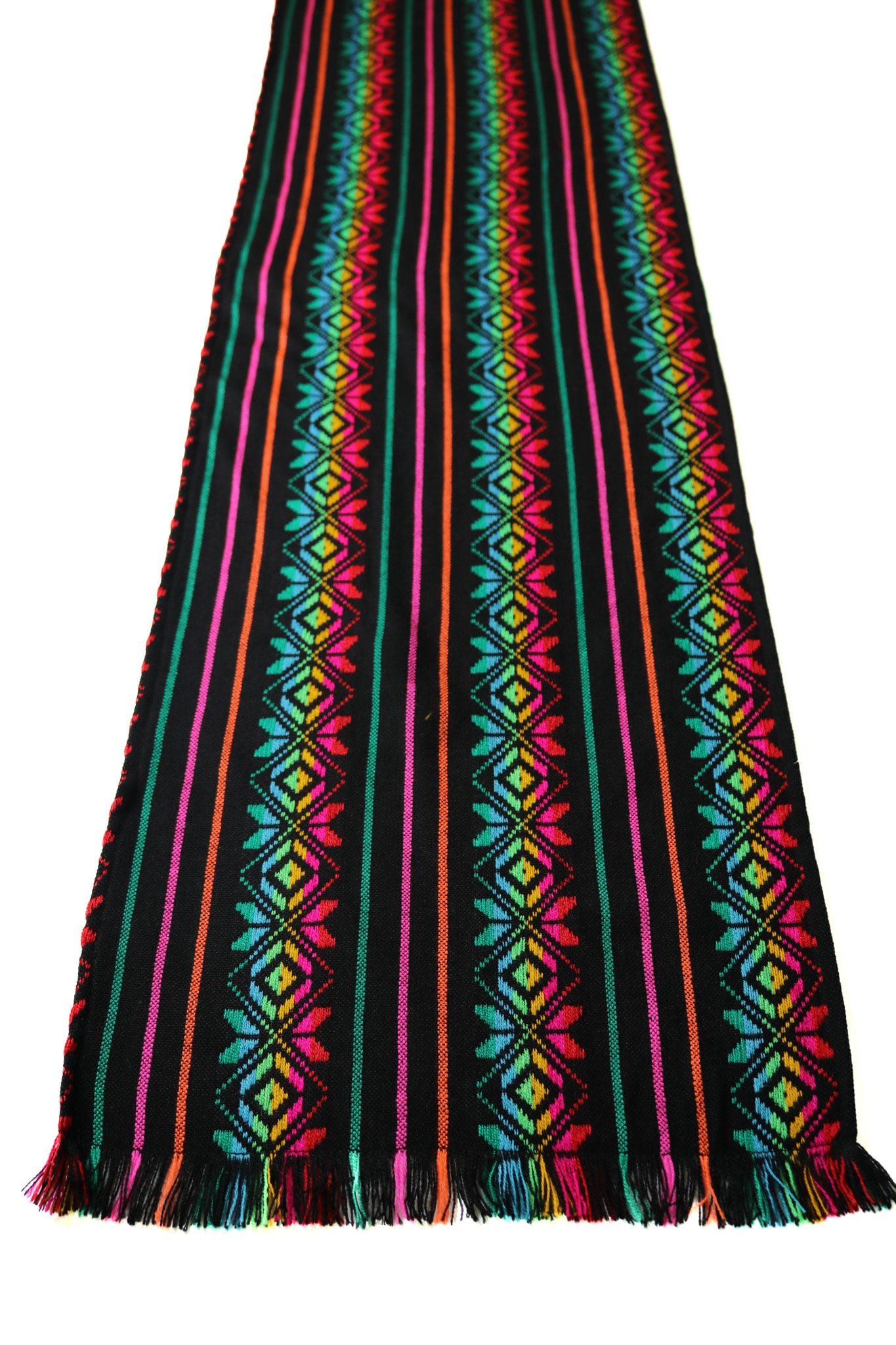 Mexican table runner 72 Black Bohemian chic decor colorful serape Southwestern decor bohemian wedding baby and bridal shower
